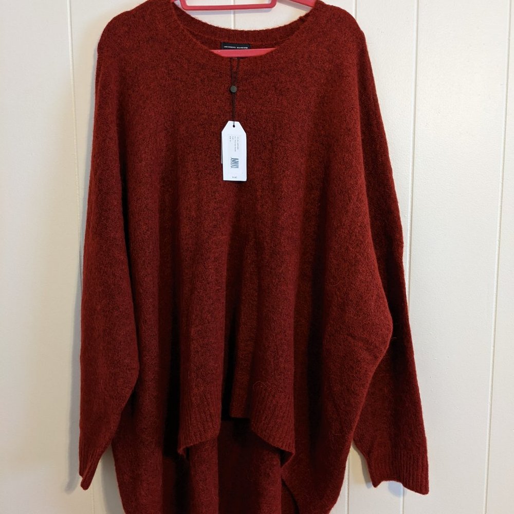 Universal Standard Fuzzy High-Low Sweater in Ruby